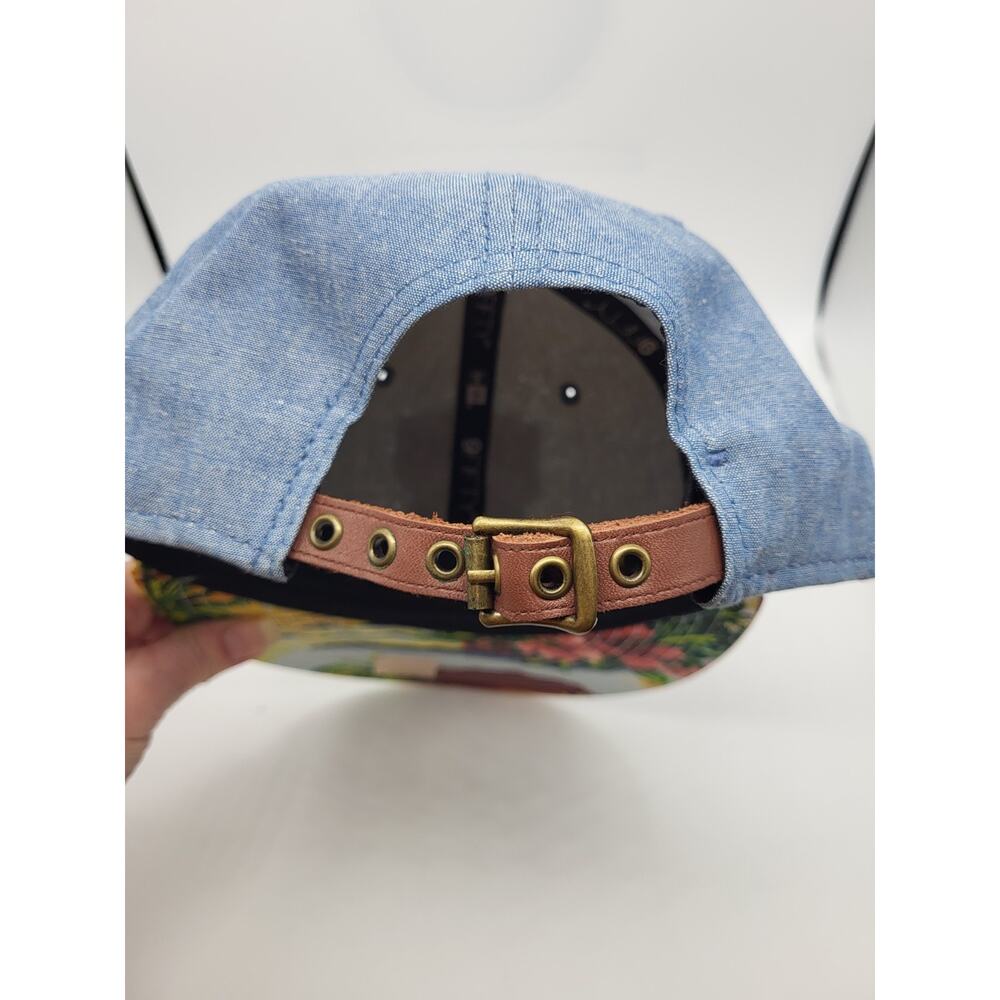 New Era NY Knicks Hardwood Classics 9Fifty Blue Denim Floral Strapback Hat M/L - Picture 5 of 10